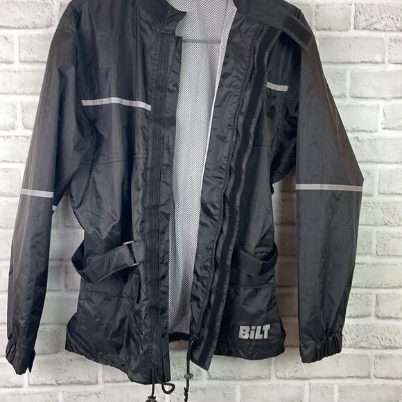 BILT BLW Waterproof Rain Shell Reflective Black Motorcycle Jacket Size Small - Picture 4 of 6